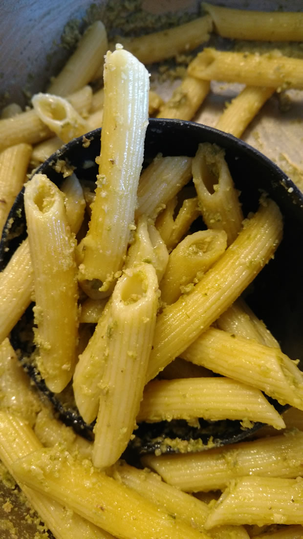 Garlic Scape Pesto Pasta